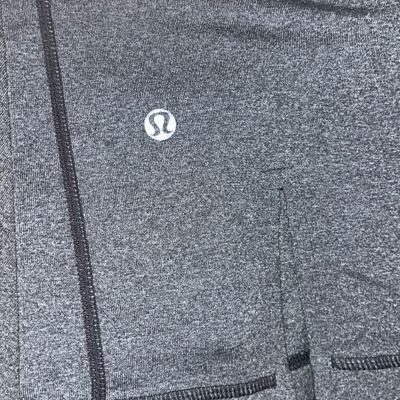 Lululemon Grey Yoga Capri Pants Pink Band - Picture 2 of 6